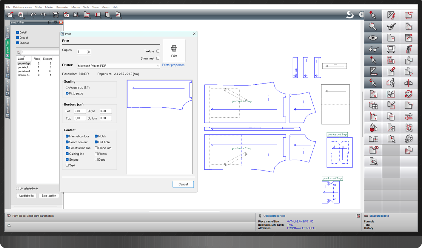 Smart.Filter shows multiple variants in one pattern. Simply select in Cad.Assyst and produce