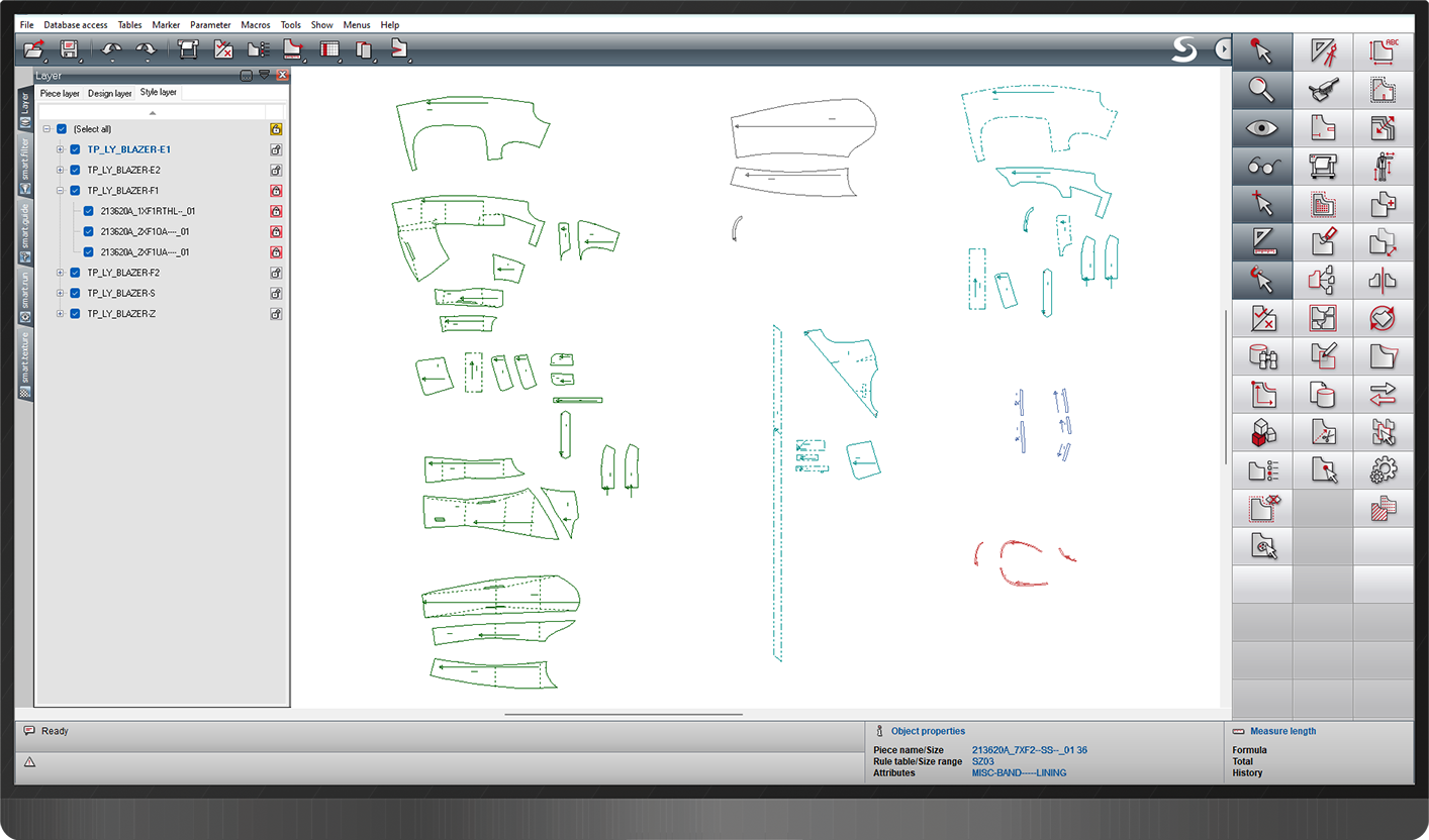 Layer groups all parts by style and hides what is not needed at the moment