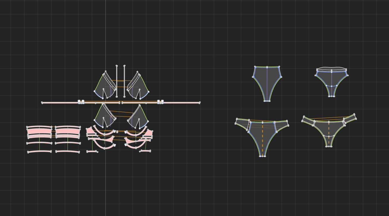 CAD pattern of Lingerie