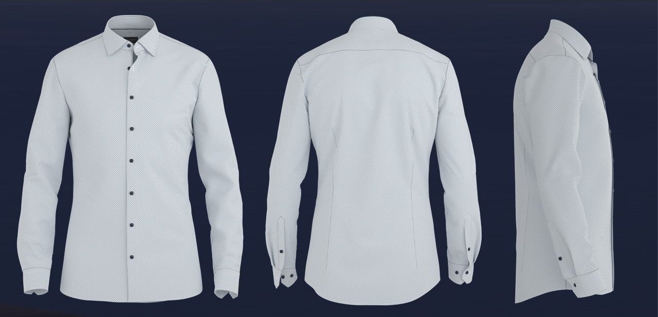 Style3D | ASSYST 3D Simulation of an OLYMP shirt from different angles.