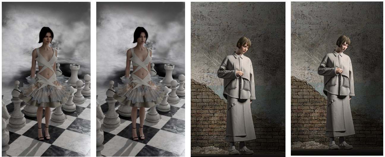 Visuals, created by students of Modart, using Style3D Studio and Style3D AI