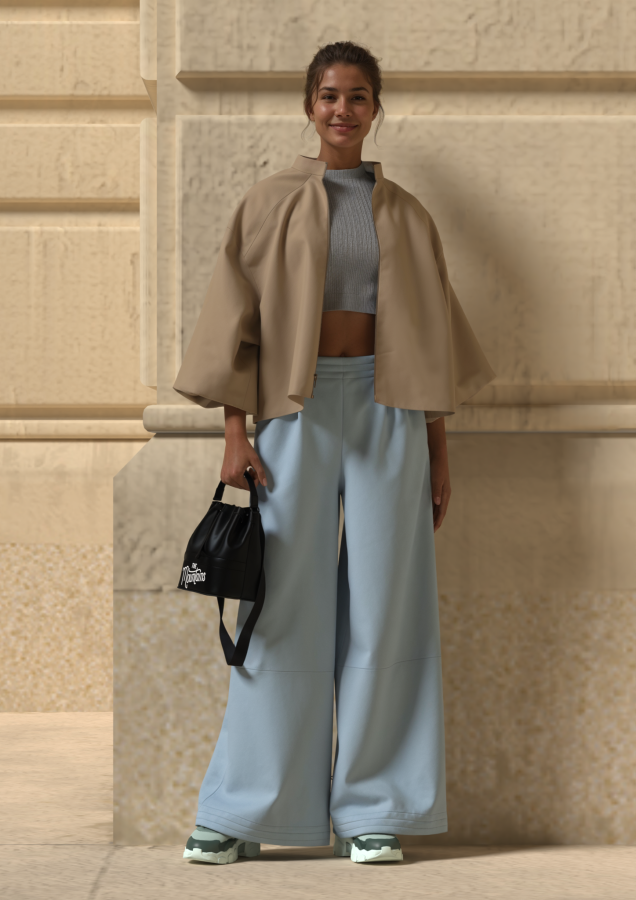 A clothed avatar full-body shot in a special scene